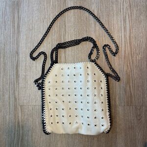 Studded Cream Chain Shoulder Bag